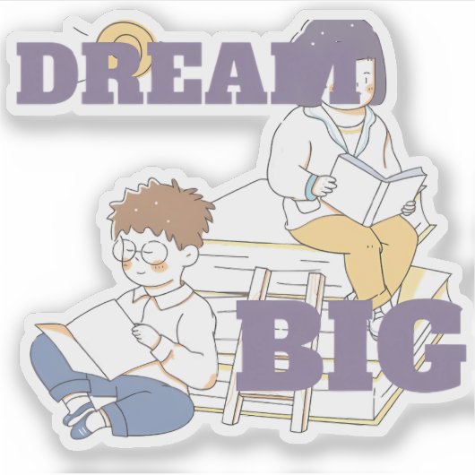 Droom groot lezen sticker (Voorkant)