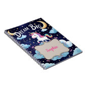 Droom groot - Magisch eenhoorn met persoonlijke bo Notitieboek (Rechterzijde)