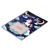 Droom groot - Magisch eenhoorn met persoonlijke bo Notitieboek (Linkerzijde)