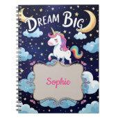 Droom groot - Magisch eenhoorn met persoonlijke bo Notitieboek (Voorkant)
