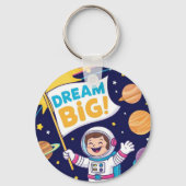 Droom groot met een kind astronaut sleutelhanger (Voorkant)