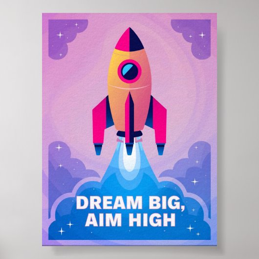 Droom Groot Mik Hoog Motiverende Muur Kunst voor d Poster (Voorkant)