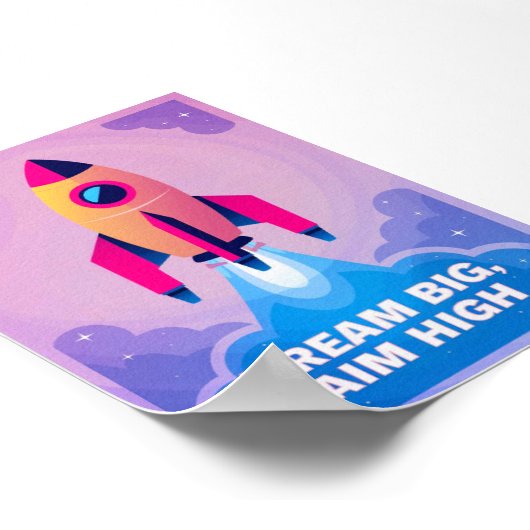 Droom Groot Mik Hoog Motiverende Muurdecoratie voo Poster (Hoek)