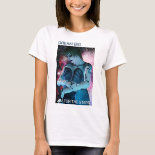 Droom groot. Mik op de sterren. Mooie vrouw T-shirt