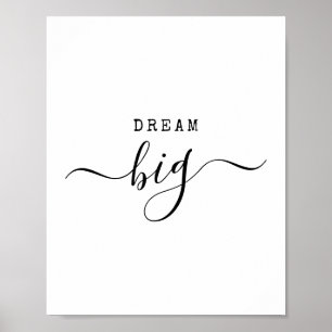 Droom groot modern minimalistisch citaat motivatie poster