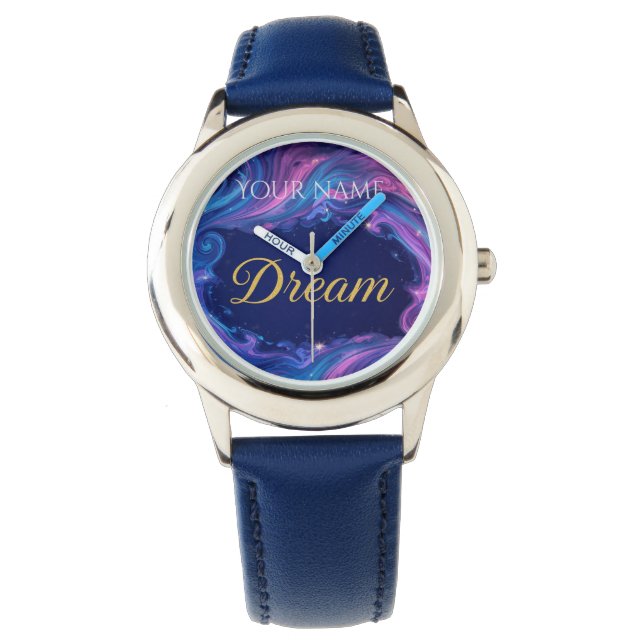 Droom groot - mooi ontworpen Gepersonaliseerd  Horloge (Voorkant)