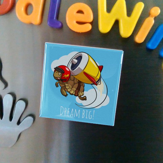 Droom groot! Motivatie dynamische schildpad Cartoo Magneet