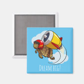 Droom groot! Motivatie dynamische schildpad Cartoo Magneet (Voorkant / Achterkant)