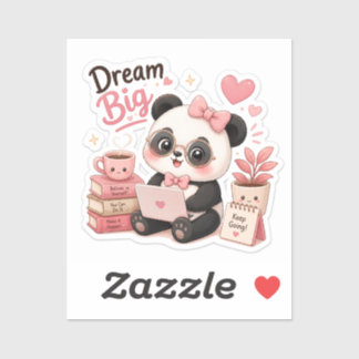 Droom groot – Motivational Panda Sticker