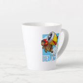 Droom groot! Motiverende dynamische schildpad cart Latte Mok (Rechterhoek)