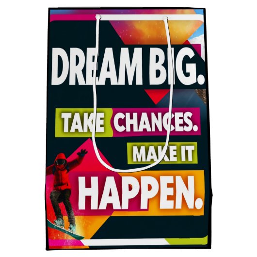 Droom groot, neem risico's medium cadeauzakje (Achterkant)