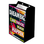 Droom groot, neem risico's medium cadeauzakje (Achterkant Gekanteld)