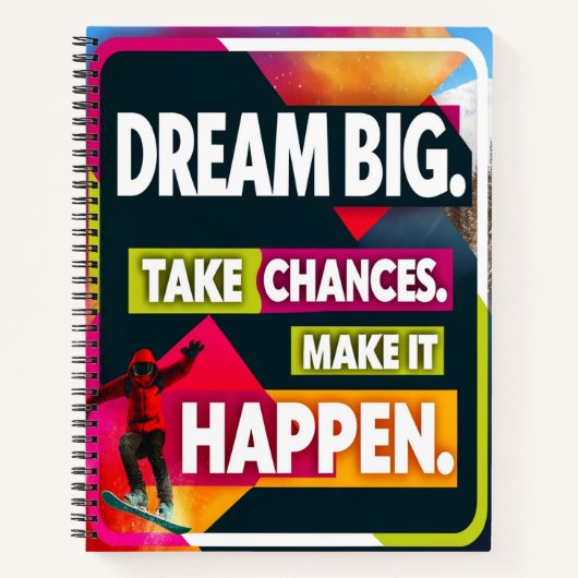 Droom groot, neem risico's notitieboek (Voorkant)