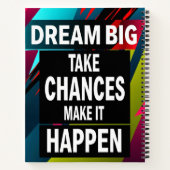 Droom groot, neem risico's notitieboek (Achterkant)