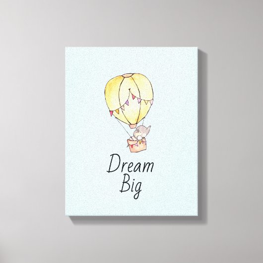 Droom groot olifant ballon canvas afdruk (Voorkant)