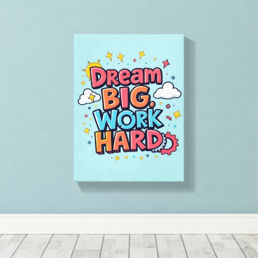 *Droom groot*  - Premium canvas met spieraam (glan Afdruk (Insitu (Houten vloer))