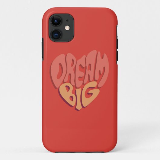Droom groot: rood hart krachtige slogan Case-Mate iPhone case (Achterkant)
