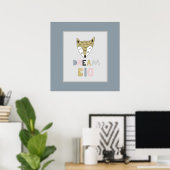 Droom groot Scandinavische Fox Kids Kamer Vierkant Poster (Thuiskantoor)