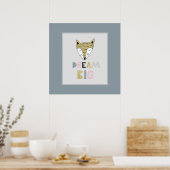 Droom groot Scandinavische Vos Kinderkamer Vierkan Poster (Keuken)