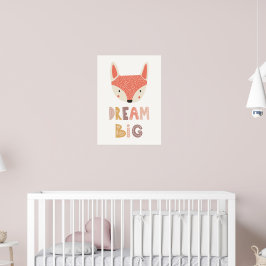 Droom groot | schattige kleine vos poster