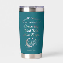 Droom groot, Schijn helder, Teal Geïsoleerde Tumbl
