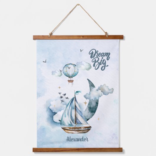 Droom groot schip in de oceaan  hangend wandkleed (Voorkant)