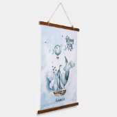 Droom groot schip in de oceaan  hangend wandkleed (Gebogen)