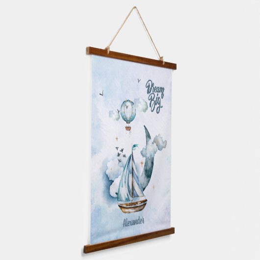 Droom groot schip in de oceaan  hangend wandkleed (Gebogen)