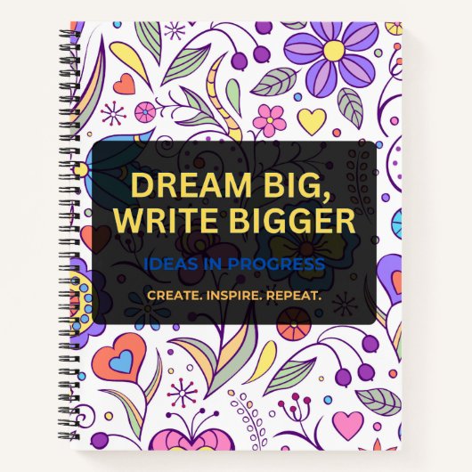 Droom Groot, Schrijf Groter – Inspirerend Notitieboek (Voorkant)