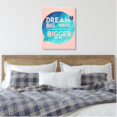 Droom Groot Schrijf Groter optie 2 Canvas Afdruk (Insitu (Slaapkamer))