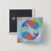 Droom groot walvis vierkante button 5,1 cm (Voorkant /achterkant)