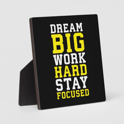 Droom groot, werk hard, blijf gefocust - Gym, druk Fotoplaat (Voorkant)