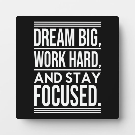 Droom groot, werk hard, blijf gefocust - Gym, druk Fotoplaat (Voorkant)