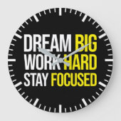 Droom groot, werk hard, blijf gefocust - Gym, druk Grote Klok (Voorkant)