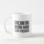 Droom groot, werk hard, blijf gefocust - Gym, druk Koffiemok (Links)