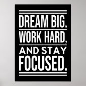 Droom groot, werk hard, blijf gefocust - Gym, druk Poster (Voorkant)