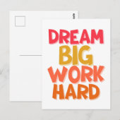 DROOM GROOT, WERK HARD BRIEFKAART (Voorkant / Achterkant)