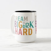 Droom groot, werk hard: de Motivatie Mok (Voorkant links)