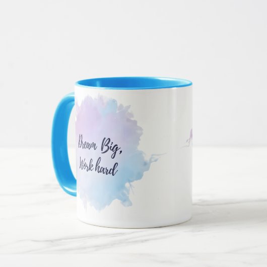 "Droom groot, werk hard Mok" Mok (Voorkant links)