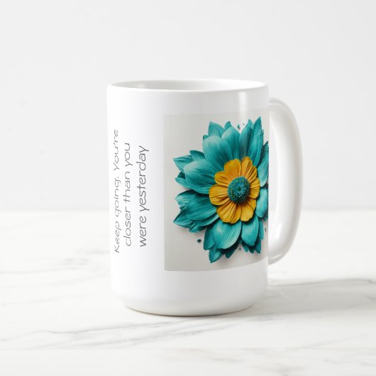 Droom groot, werk hard ( Mok ontwerp ) (Voorkant rechts)