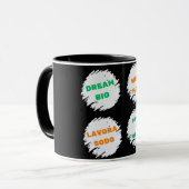 DROOM GROOT, WERK HARD motivatie Mok (Voorkant links)