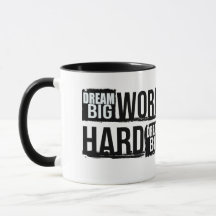 Droom groot, werk hard Motivatie quote koffiemok