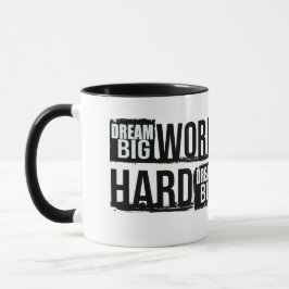 Droom groot, werk hard Motivatie quote koffiemok Mok