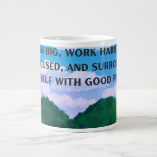 'Droom Groot, Werk Hard' Motiverend Landschap Grote Koffiekop