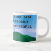 'Droom Groot, Werk Hard' Motiverend Landschap Grote Koffiekop (Rechts)