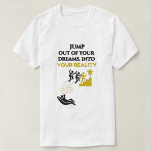 DROOM GROOT WIT GRAPHISCH MOTIVATIE UNISEX HEREN T-SHIRT