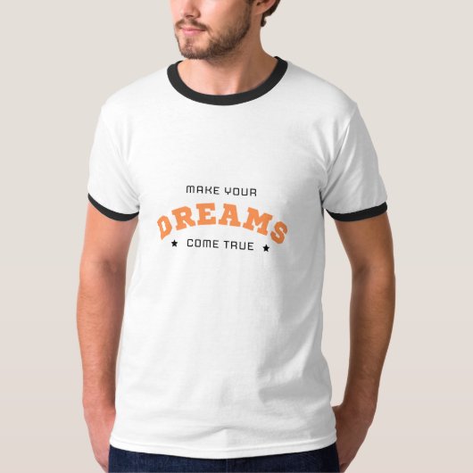 Droom Groot Wit T-Shirt | Motiverende Citat Tee (Voorkant)