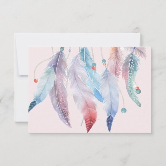 Droom Grote Boho Dreamcatcher kinderen Verjaardag Bedankkaart (Achterkant)