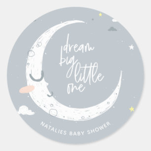 Droom grote kleine baby showerpartij ronde sticker