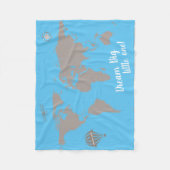 Droom grote kleine! Blauwe baby deken (Voorkant)